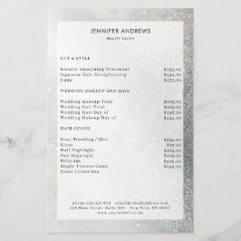 Moderne Glitter Salon Prijslijst Flyer