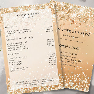 Moderne Glitter Salon Prijslijst Flyer