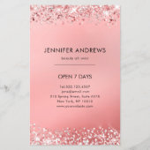 Moderne Glitter Salon Prijslijst Flyer (Achterkant)