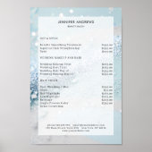 Moderne Glitter Salon-prijslijst Poster (Voorkant)