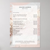 Moderne Glitter Salon-prijslijst Poster (Voorkant)