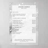 Moderne Glitter Salon Prijslijst Poster (Voorkant)