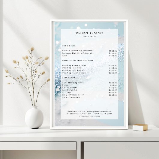 Moderne Glitter Salon-prijslijst Poster