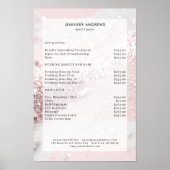 Moderne Glitter Salon Prijslijst Poster (Voorkant)