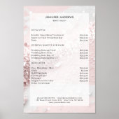 Moderne Glitter Salon-prijslijst Poster (Voorkant)