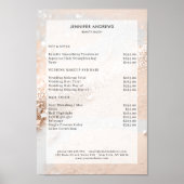 Moderne Glitter Salon-prijslijst Poster (Voorkant)