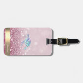 Moderne Glitter Schildpad Glitter Bokeh Bagagelabel (Voorkant horizontaal)
