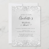 Moderne glitter Silver (Imitat) Einladung Kaart (Voorkant)