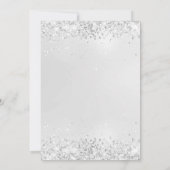 Moderne glitter Silver (Imitat) Einladung Kaart (Achterkant)