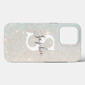 Moderne Glitter Spark | Persoonlijk Initiaal Girly Case-Mate iPhone Case (Achterkant (horizontaal))