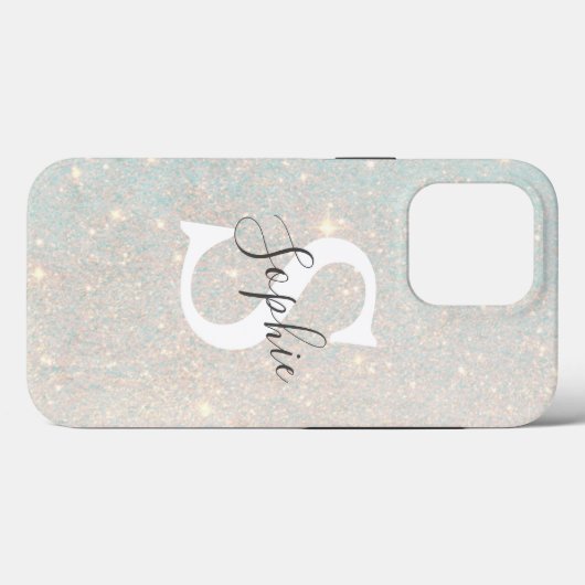 Moderne Glitter Spark | Persoonlijk Initiaal Girly Case-Mate iPhone Case (Achterkant (horizontaal))