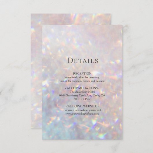 Moderne glitter Sparkle Informatiekaartje (Voorkant / Achterkant)