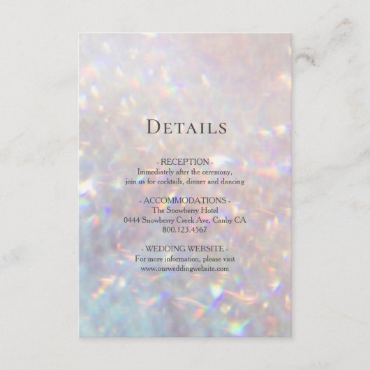 Moderne glitter Sparkle Informatiekaartje (Voorkant)