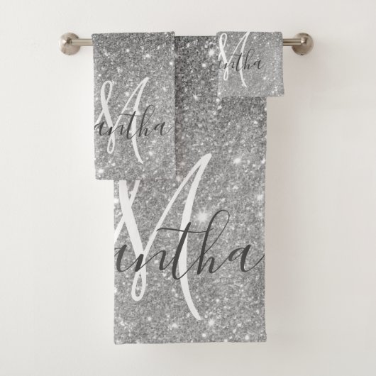 Moderne Glitter Sparkles Persoonlijk Bad Handdoek (Insitu)