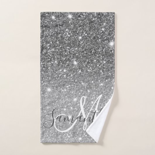 Moderne Glitter Sparkles Persoonlijk Bad Handdoek (Handdoek)
