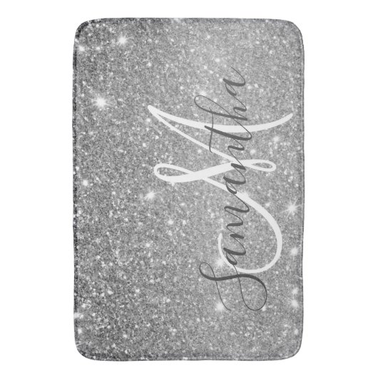 Moderne Glitter Sparkles Persoonlijk Badmat (Voorkant Verticaal)