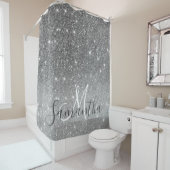 Moderne Glitter Sparkles Persoonlijk Douchegordijn (In situ)