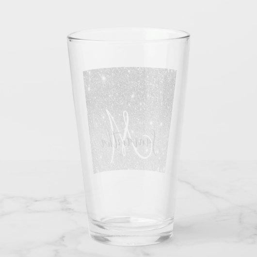 Moderne Glitter Sparkles Persoonlijk Glas (Achterkant)