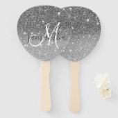 Moderne Glitter Sparkles Persoonlijk Handwaaier (Voorkant en achterkant)