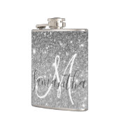 Moderne Glitter Sparkles Persoonlijk Heupfles (Links)