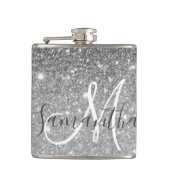 Moderne Glitter Sparkles Persoonlijk Heupfles (Voorkant)