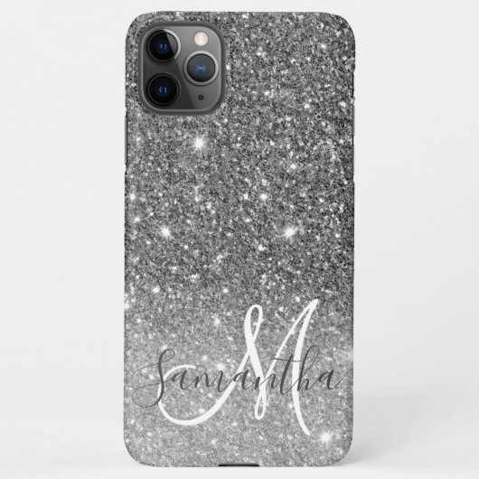Moderne Glitter Sparkles Persoonlijk iPhone Hoesje (Achterkant)