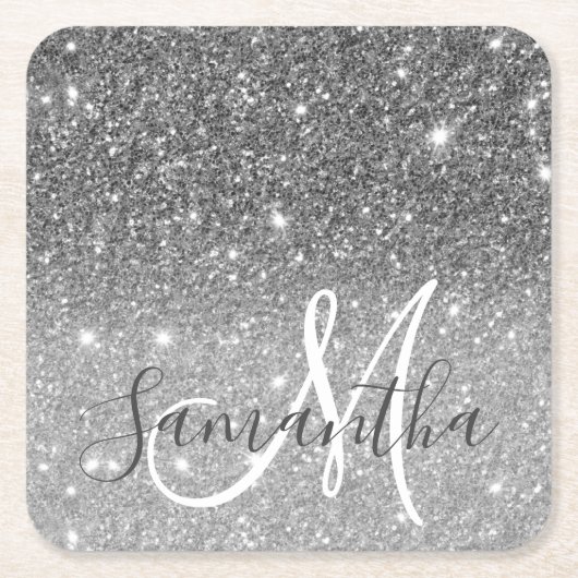 Moderne Glitter Sparkles Persoonlijk Kartonnen Onderzetters (Voorkant)