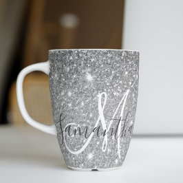 Moderne Glitter Sparkles Persoonlijk Latte Mok