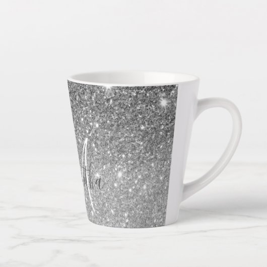 Moderne Glitter Sparkles Persoonlijk Latte Mok (Rechts)