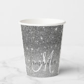 Moderne Glitter Sparkles Persoonlijk Papieren Bekers (Achterkant)