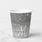 Moderne Glitter Sparkles Persoonlijk Papieren Bekers (Voorkant)