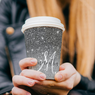 Moderne Glitter Sparkles Persoonlijk Papieren Bekers