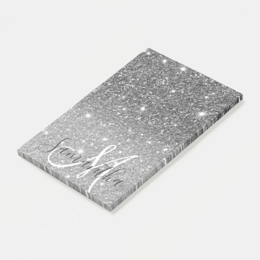 Moderne Glitter Sparkles Persoonlijk Post-it® Notes (Schuin)