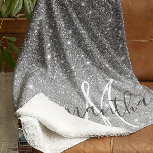 Moderne Glitter Sparkles Persoonlijk Sherpa Deken