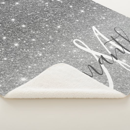 Moderne Glitter Sparkles Persoonlijk Sherpa Deken (3/4)