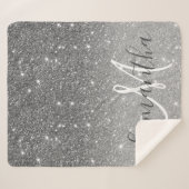 Moderne Glitter Sparkles Persoonlijk Sherpa Deken (Voorkant (horizontaal))