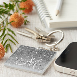 Moderne Glitter Sparkles Persoonlijk Sleutelhanger