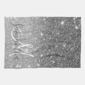 Moderne Glitter Sparkles Persoonlijk Theedoek (Horizontaal)