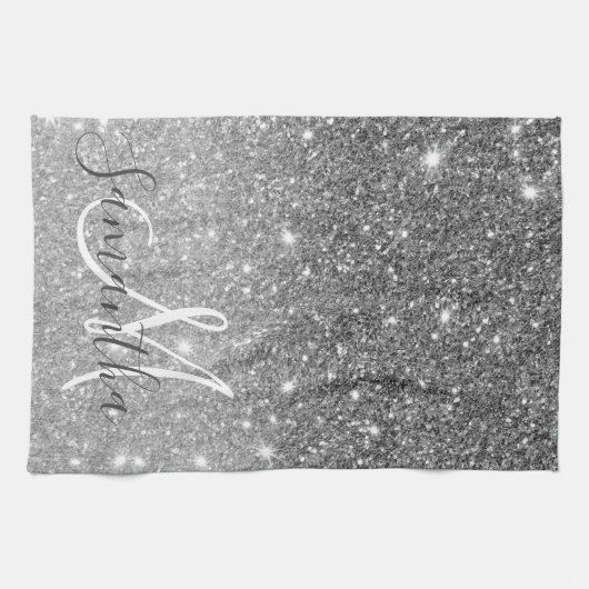 Moderne Glitter Sparkles Persoonlijk Theedoek (Horizontaal)