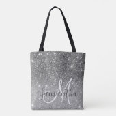 Moderne Glitter Sparkles Persoonlijk Tote Bag (Achterkant)