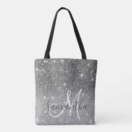 Moderne Glitter Sparkles Persoonlijk Tote Bag (Achterkant)