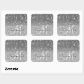 Moderne Glitter Sparkles Persoonlijk Vierkante Sticker (Vel)