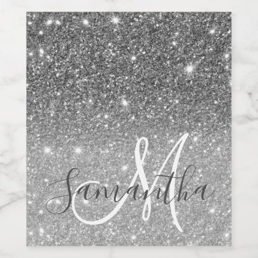 Moderne Glitter Sparkles Persoonlijk Wijn Etiket (Enkel label)
