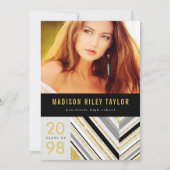 Moderne Glitter Stripes GraduPartij Kaart (Voorkant)