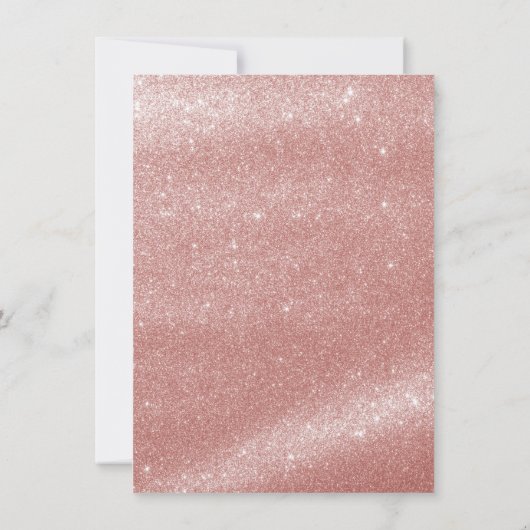 Moderne Glitter Sweet 16 Script Roos Gold Birthday Kaart (Achterkant)