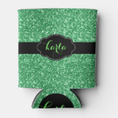 Moderne Glitter Texture Black Accents Koelbox Blikjeskoeler (Voorkant)