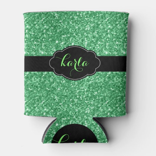 Moderne Glitter Texture Black Accents Koelbox Blikjeskoeler (Voorkant)