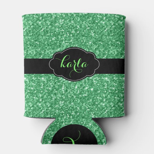 Moderne Glitter Texture Black Accents Koelbox Blikjeskoeler (Achterkant)