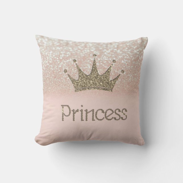 Moderne Glitter Tiara,Prinses, Glitter Bokeh Kussen (Voorkant)