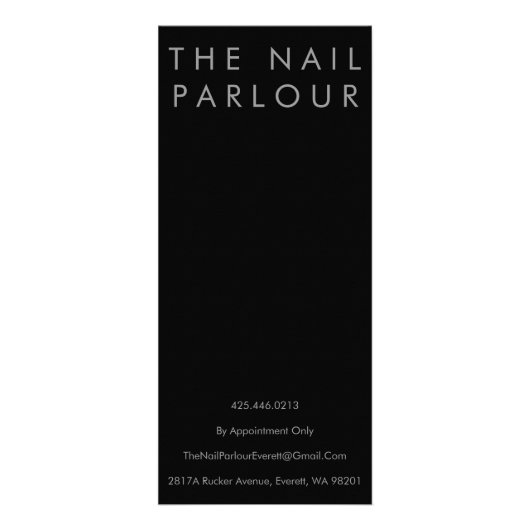 Moderne Glitter Typografie Salon Menu Kaarten (Achterkant)